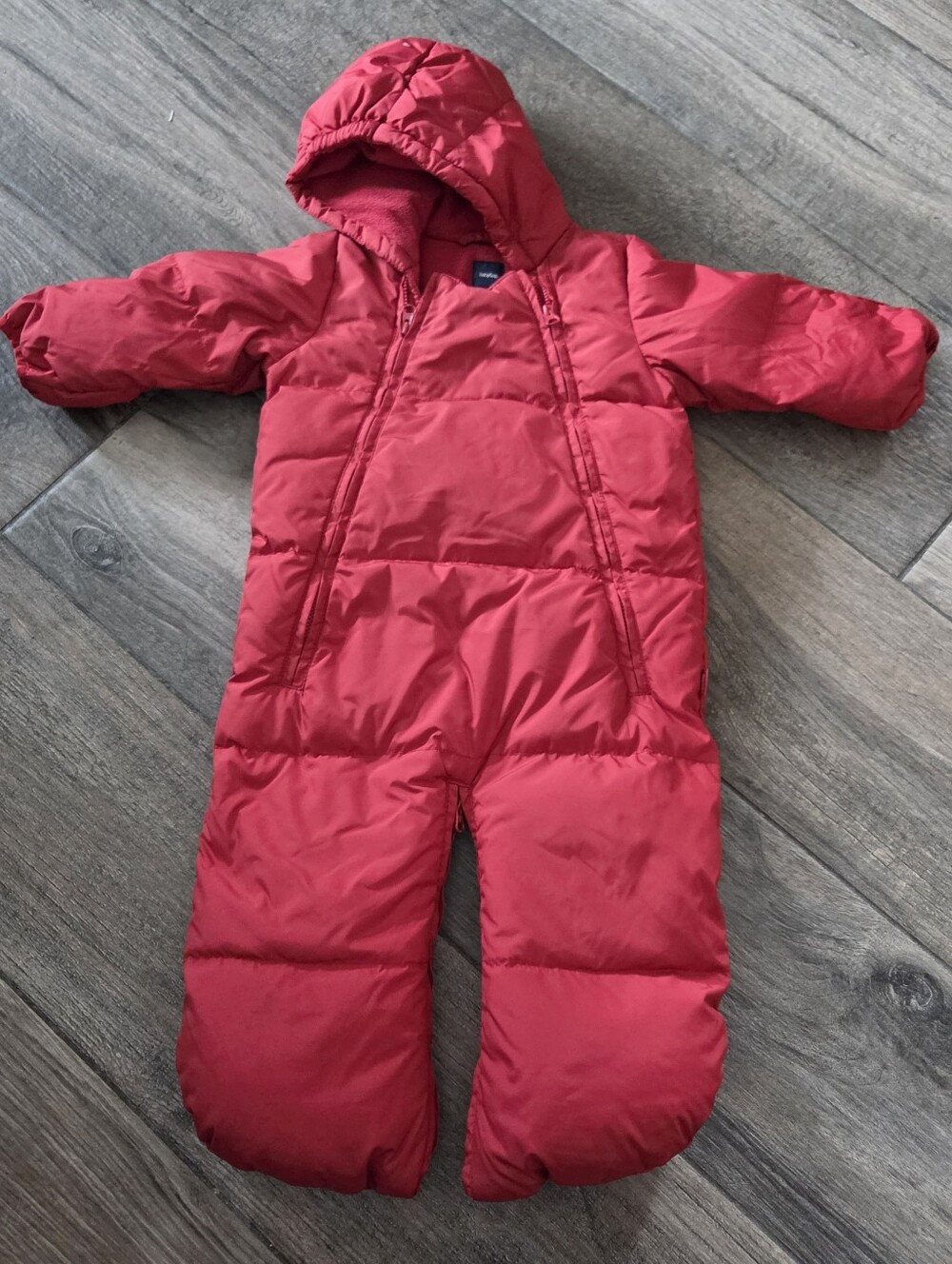 GAP Baby EUC 3-6 Months Red Convertable Hooded Snowsuit